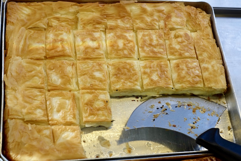 At Köy Börek, Abdullah bakes small trays fresh daily, preparing some 14 different kinds of börek, Photos by Paul Osterlund